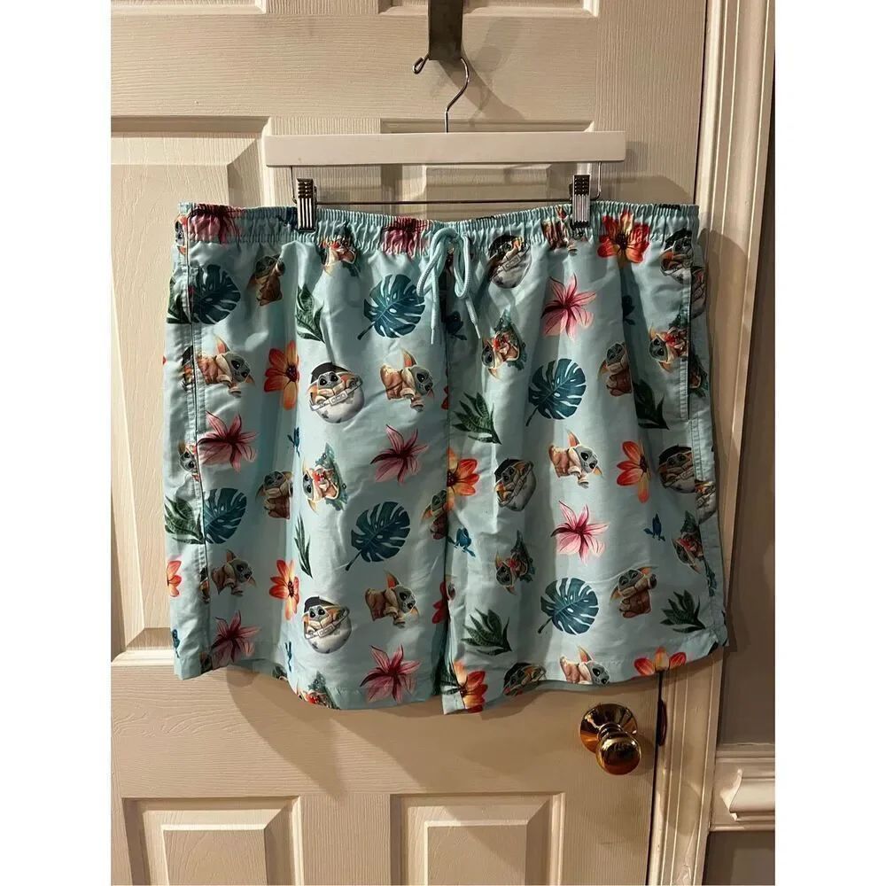 Star Wars Grogu Baby Yoda Swim Trunks sz XXL NWOT